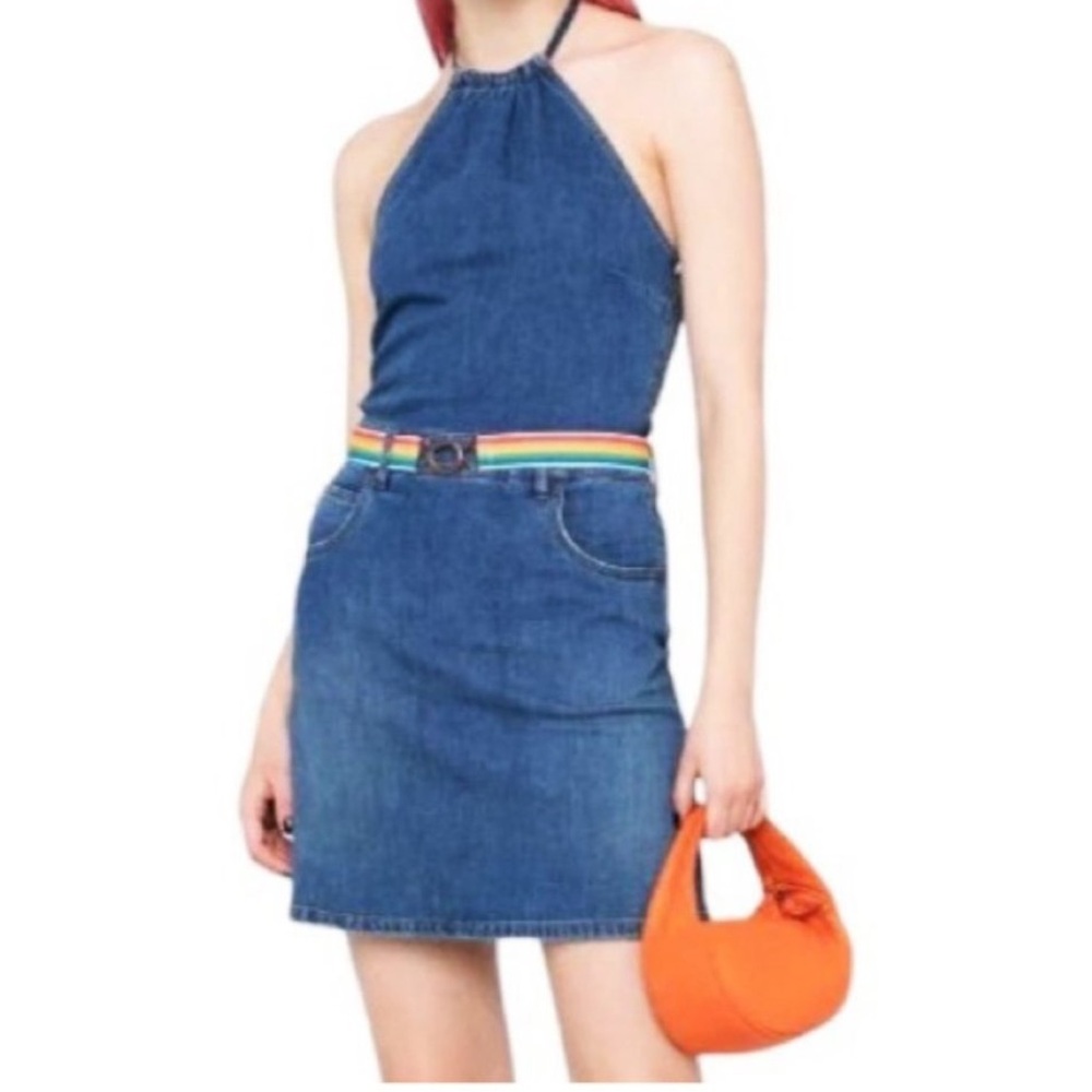 EUC Love Moschino Blue Denim Midi Dress US 6